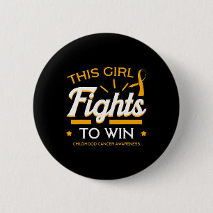Badge Rond 5 Cm Enfance Cancer Girl Combattre Ribbon Medulloblasto