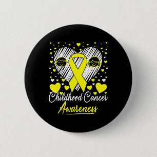 Badge Rond 5 Cm Enfance Cancer Sensibilisation Parents Coeur ruban