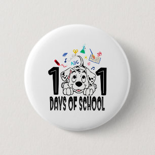 Badge Rond 5 Cm Enfant 100 Jours D'école Dalmatien Chiot 100ème Jo