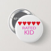 Badge Rond 5 Cm Enfant à cinq coeurs (Devant & derrière)