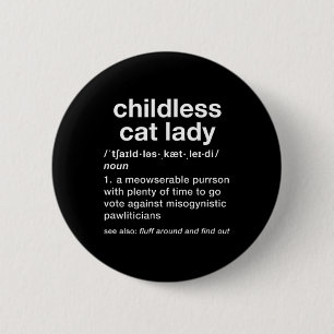 Badge Rond 5 Cm Enfant Chat Lady Funny Dictionnaire Définition