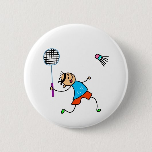 Badge Rond 5 Cm Enfant de badminton (Devant)