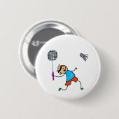 Badge Rond 5 Cm Enfant de badminton (Devant & derrière)