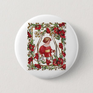 Badge Rond 5 Cm Enfant de la Saint-Valentin victorienne vintage av