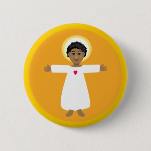 Badge Rond 5 Cm Enfant Jésus amour coeur