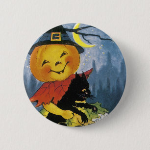 Badge Rond 5 Cm Enfant Vintage Jack o' Lantern