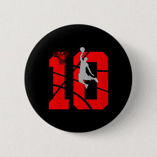 Badge Rond 5 Cm Enfants 10 ans 10e anniversaire de basket-ballLa
