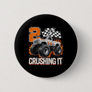 Badge Rond 5 Cm Enfants 2 Trucking It Monster Truck Cool 2e annive