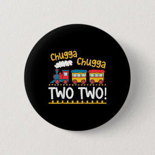 Badge Rond 5 Cm Enfants 2e anniversaire Boy Train Chugga Chugga De