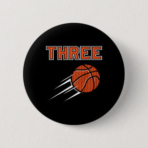 Badge Rond 5 Cm Enfants 3e anniversaire Bysketbyll Party Jersey 3