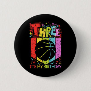 Badge Rond 5 Cm Enfants 3e anniversaire Garçon fille 3 ans Sketll