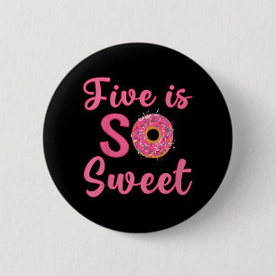 Badge Rond 5 Cm Enfants 5e Donut Anniversaire fête 5 ans Sweet