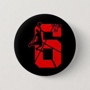 Badge Rond 5 Cm Enfants 6 ans 6ème Bysketbyll Anniversaire