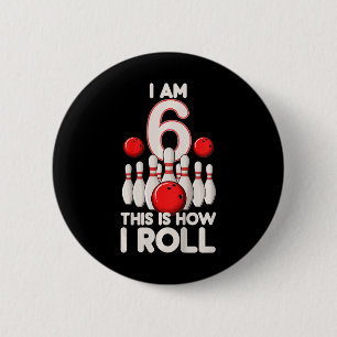 Badge Rond 5 Cm Enfants 6 ans Bowling Party 6e anniversaire C'est