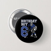 Badge Rond 5 Cm Enfants 6 ans Hockey sur glace Thème Anniversaire (Devant & derrière)