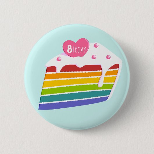 Badge Rond 5 Cm Enfants Âge Couche arc-en-ciel gâteau d'anniversai (Devant)