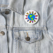 Badge Rond 5 Cm Enfants américains (En situation)