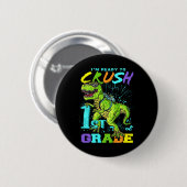 Badge Rond 5 Cm Enfants Amusants Première Classe T-Rex Tee (Devant & derrière)