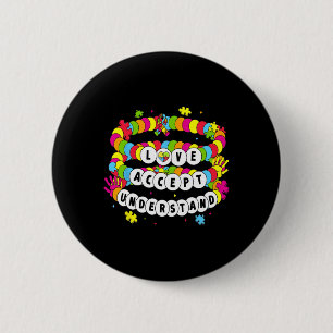Badge Rond 5 Cm Enfants Autistes Filles Aimer Accepter Comprendre