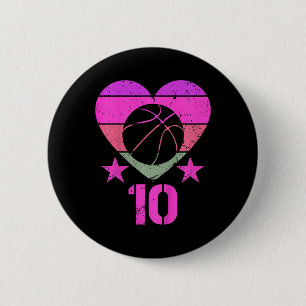 Badge Rond 5 Cm Enfants Basketball Anniversaire 10 ans Garçon fill