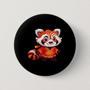 Badge Rond 5 Cm Enfants Chinois Filles Garçons Drôle Panda Rouge D