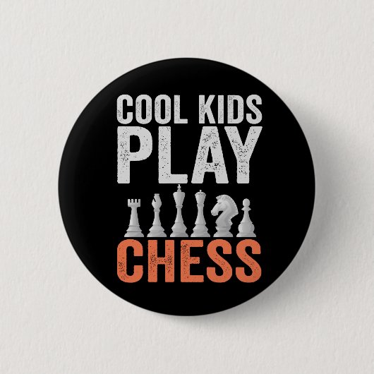 Badge Rond 5 Cm Enfants cool Jouer aux échecs Amoureux du jeu d'éc (Devant)