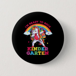Badge Rond 5 Cm Enfants Dabbing Unicorn Je Suis Prêt À Rock Kinder
