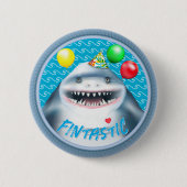 Badge Rond 5 Cm Enfants d'anniversaire de requins (Devant)