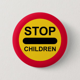 Badge Rond 5 Cm ENFANTS d'ARRÊT d'insigne de bouton de SIGNE de