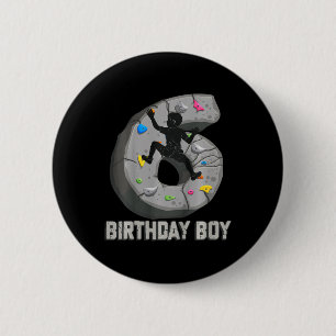Badge Rond 5 Cm Enfants de 6 ans escalade pour 6e anniversaire ave