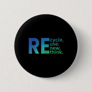 Badge Rond 5 Cm Enfants De l'environnement Activisme - Recycler Ré