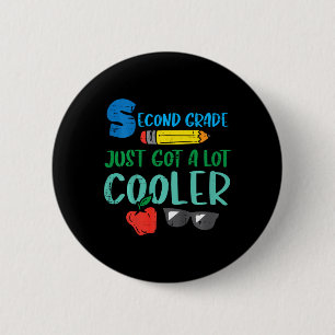Badge Rond 5 Cm Enfants Deuxième Année Juste Obtenu Glacière 2e Pr