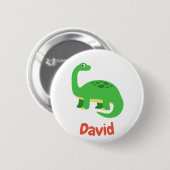 Badge Rond 5 Cm Enfants Diplodocus Dinosaur Anniversaire Nom perso (Devant & derrière)