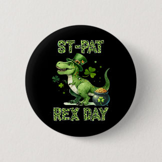 Badge Rond 5 Cm Enfants Enfants Heureux St Pat Trex Jour Dino St P