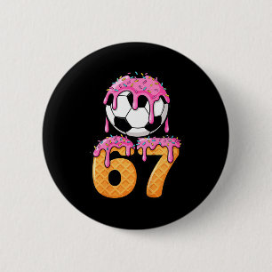 Badge Rond 5 Cm Enfants Football Drip Numéro 67 Garçons Joueur de