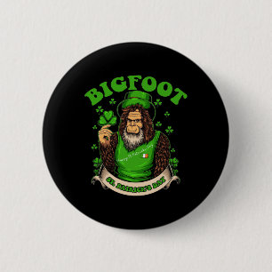 Badge Rond 5 Cm Enfants Garçons St Patricks Day Bigfoot Trèfle Tou