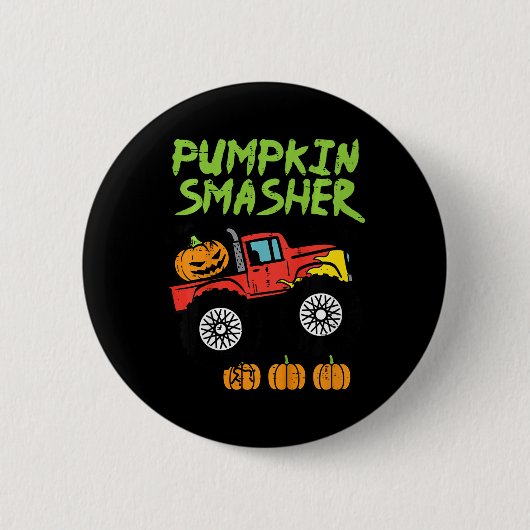 Badge Rond 5 Cm Enfants Halloween Citrouille Smasher Monster Camio (Devant)
