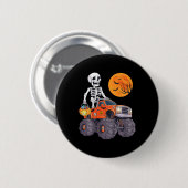 Badge Rond 5 Cm Enfants Halloween Skeleton équitation Monster Cami (Devant & derrière)