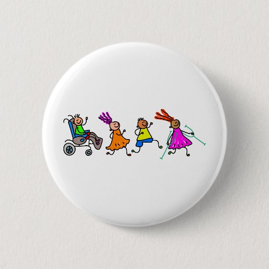 Badge Rond 5 Cm Enfants handicapés (Devant)