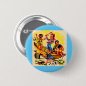 Badge Rond 5 Cm enfants jouant au pirate (Devant & derrière)