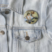 Badge Rond 5 Cm Enfants jouant sur la plage par Mary Cassatt (En situation)