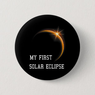 Badge Rond 5 Cm Enfants Mon premier Solaire Eclipse Garçons Filles