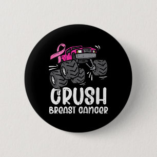 Badge Rond 5 Cm Enfants Monster Camion Pink Breath Cancer Sensibil