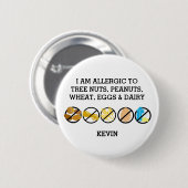 Badge Rond 5 Cm Enfants multiples personnalisables d'alerte (Devant & derrière)