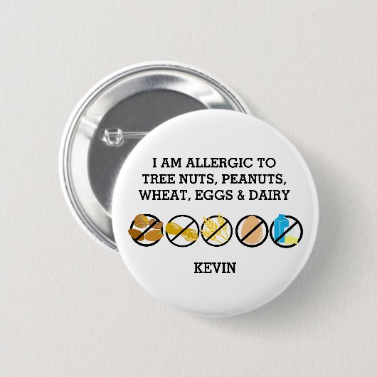 Badge Rond 5 Cm Enfants multiples personnalisables d'alerte (Devant & derrière)