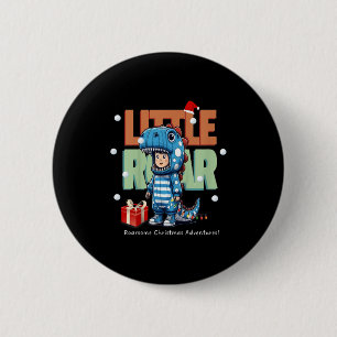 Badge Rond 5 Cm Enfants Noël Roar Dinosaur Enfants garçons Noël Ca
