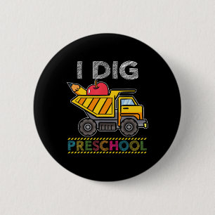 Badge Rond 5 Cm Enfants que j'aime École maternelle Camion École E