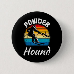 Badge Rond 5 Cm Enfants qui skient Chasseur de poudre Drôle Garçon