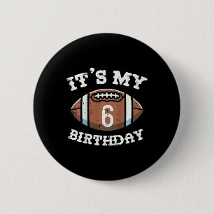 Badge Rond 5 Cm Enfants Son 6e anniversaire Football américain 6 a