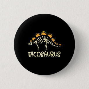 Badge Rond 5 Cm Enfants Tacosaurus Squelette Dino Tout-Petit Garço